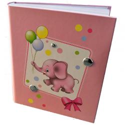 Album foto diario rosa elefantino 20x25 con applicazioni laminato argento 